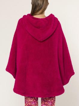 Poncho tissu polaire framboise Collection La Dolce Vita