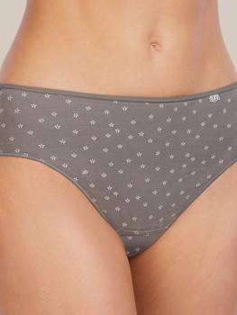 Slip gris coton imprimé : Lot de 2