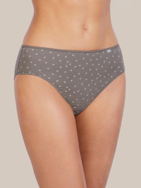 Slip gris coton imprimé : Lot de 2